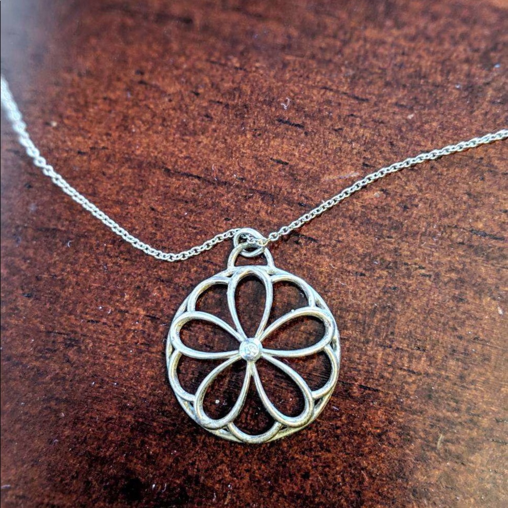 Tiffany garden petals flower diamond necklace